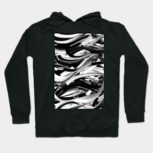 Black & White Strips Abstract Art Hoodie